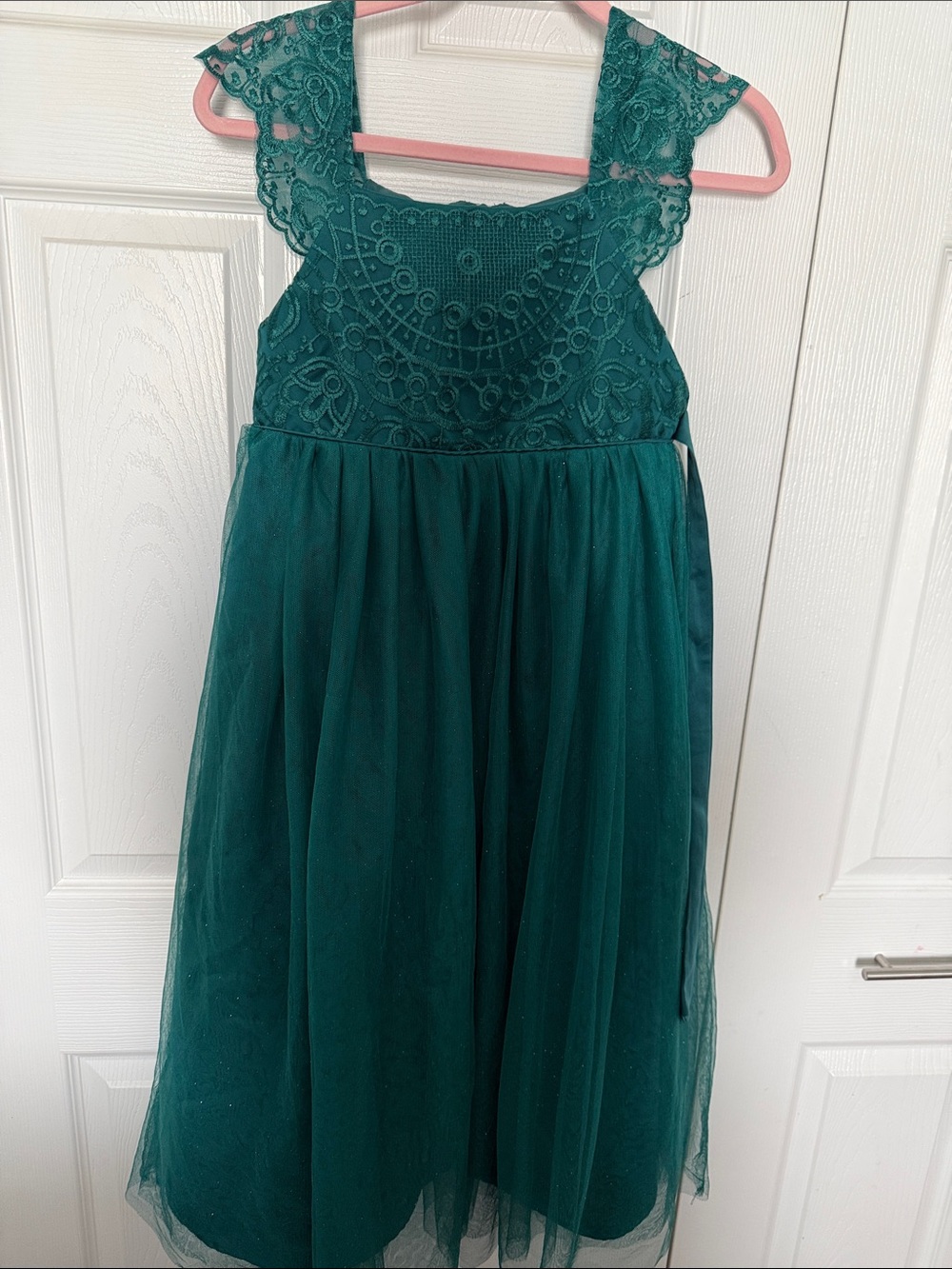 Kensie Emerald Green Lace & Tulle Party Dress